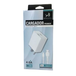 Cargador Royalcell Tipo C 4.8 Doble USB Con Cable USB a C