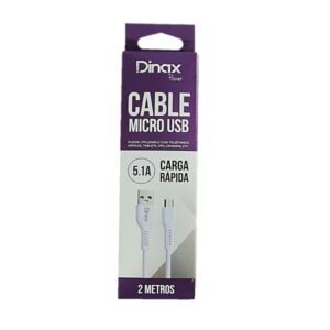 Cable Dinax Micro USB 5.1amp 2 Mts