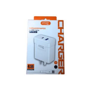 Cargador Pro21 USB+C Con Cable USB Tipo C 4.3 Amp
