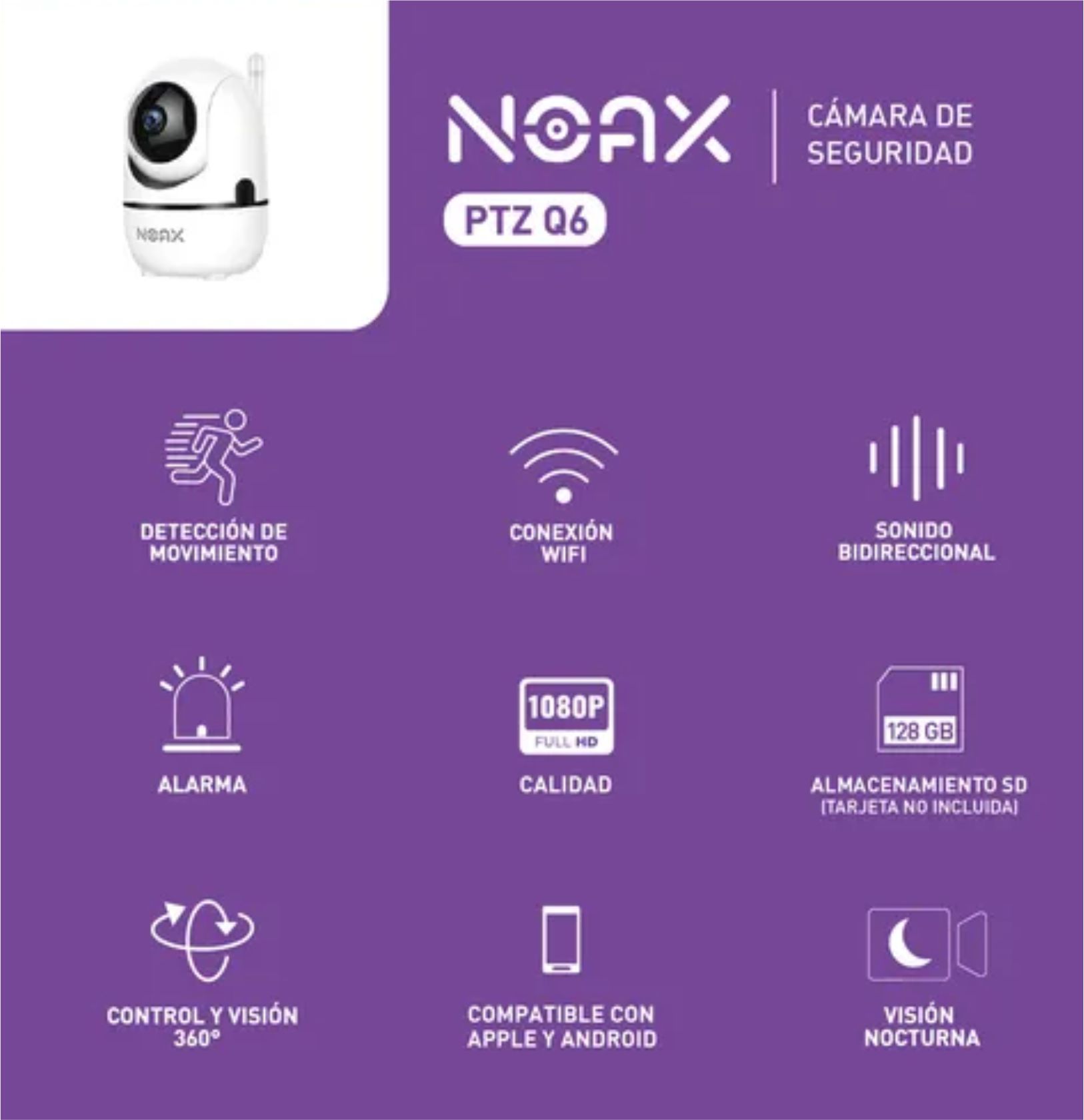 Cámara De Seguridad Interior Noax PTZ Q6 - Imagen 3